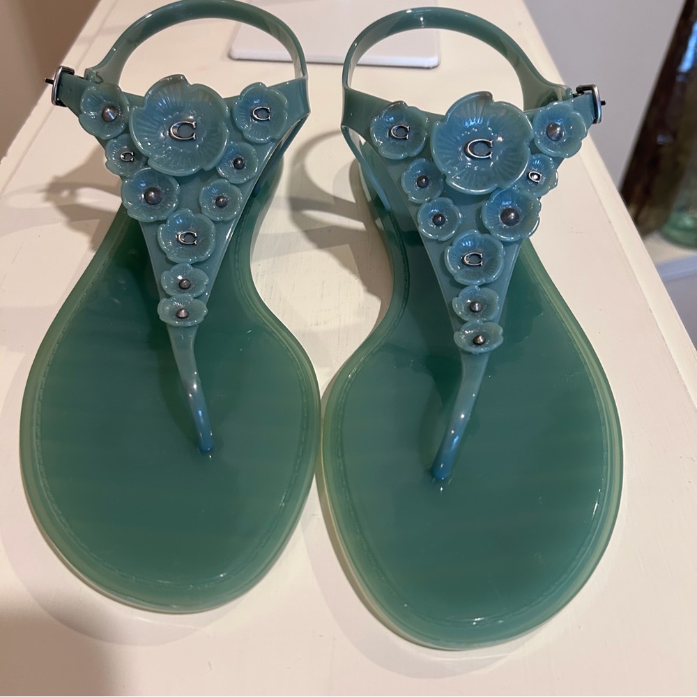 Coach Tea Rose Multi Jelly Sandal Marine. 
New in Box. - Picture 2 of 8